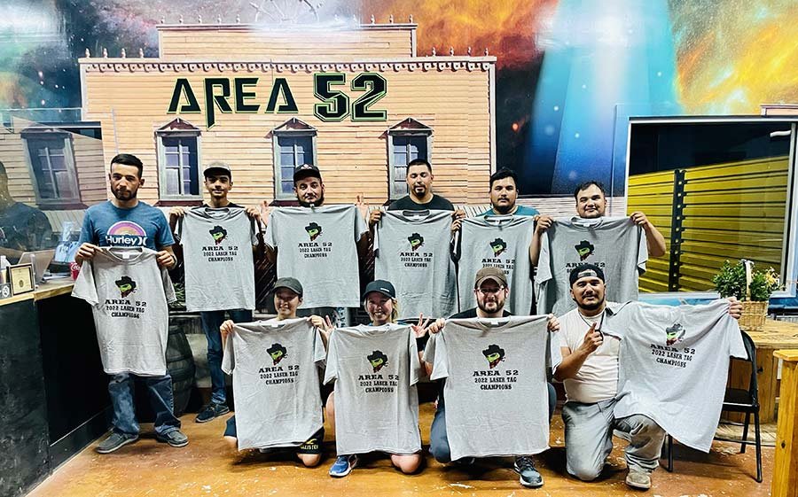 Two laser tag players